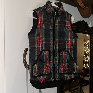 Plaid JCREW vest. LIKE NEW. Pet free home. Smoke free home.